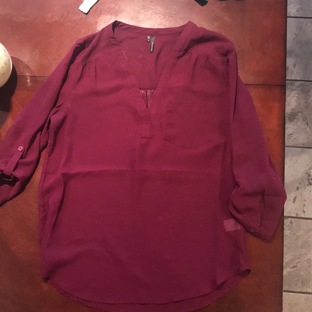 Sheer purple top